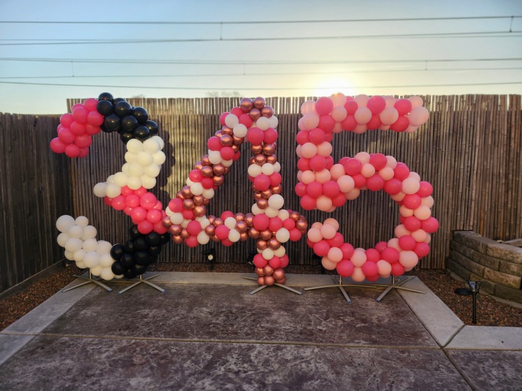 Number Balloon Backdrop Sculpture